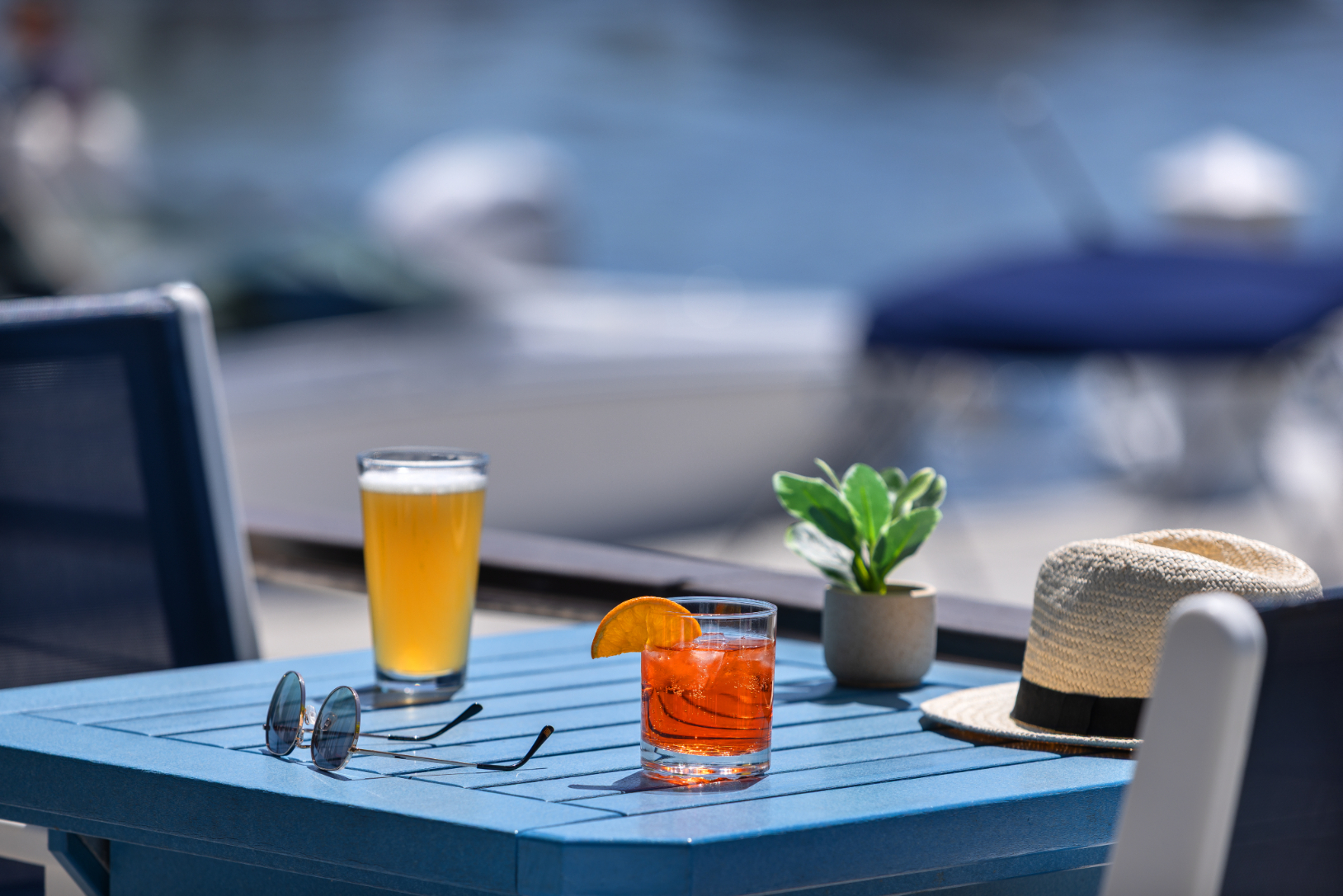 Craft cocktails and beer on the deck